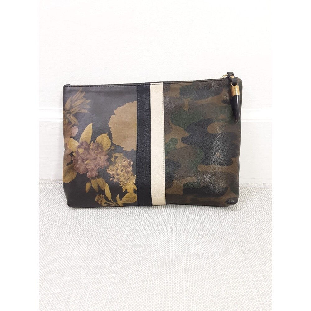 Kempton & Co Camouflage Leather Clutch Floral Purse